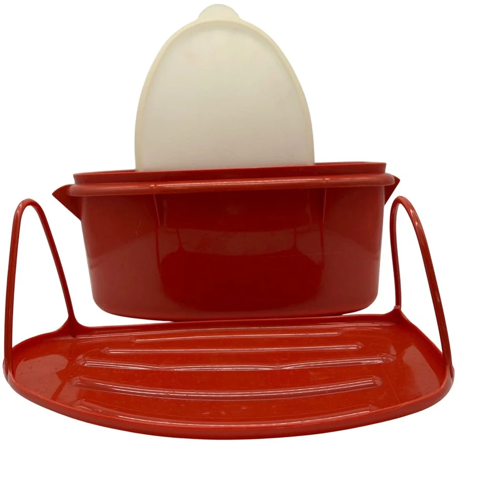Tupperware Paprika Red Roast Flavor Saver 487 Lifter Tray Ham Turkey Chicken VTG